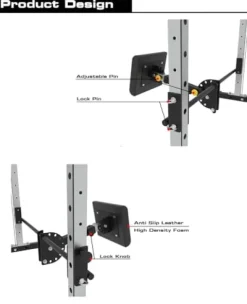 EonfitOmni Power Rack Smith Machine with Cable Crossover Red (with Pad Support)