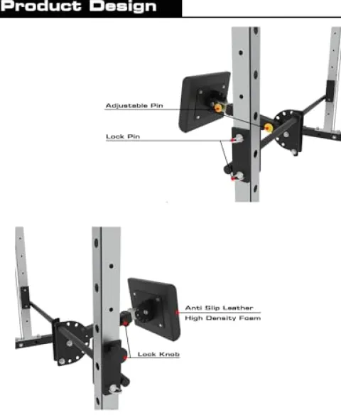 EonfitOmni Power Rack Smith Machine with Cable Crossover Red (with Pad Support)