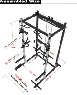EonfitOmni Power Rack with Pulley System Home Gym Pack Black
