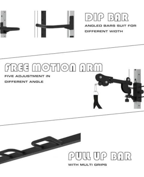 EonfitOmni Power Rack with Pulley System Home Gym Pack Black