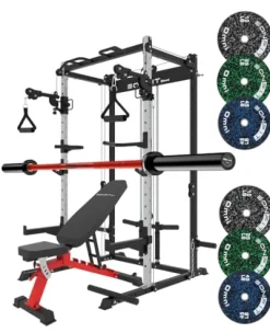 EonfitOmni Power Rack with Pulley System Home Gym Pack Black