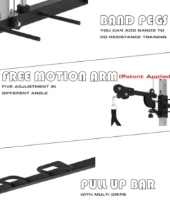 EonfitOmni Smith Machine Power Cage Squat Rack with Cable Crossover, Red320