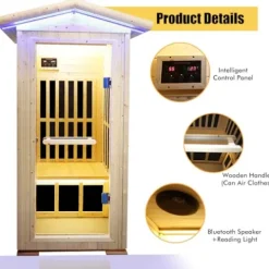 EPOFIT 1 Person Far Infrared Sauna with Bluetooth Natural