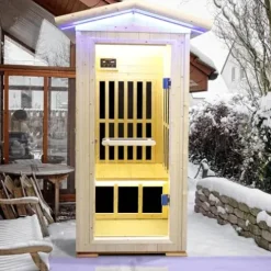 EPOFIT 1 Person Far Infrared Sauna with Bluetooth Natural