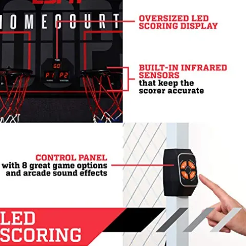 ESPN Indoor Basketball Arcade Game Premium Black/Red/White