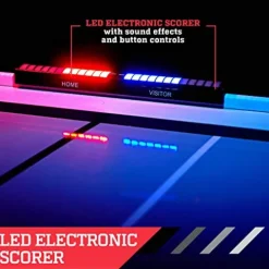 ESPN Sports Air Hockey Game Table 72 Inch Indoor Arcade Gaming Set White/Black/Red