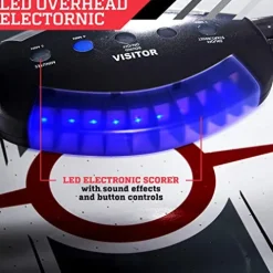 ESPN Sports Air Hockey Game Table 84 Inch Indoor Arcade Gaming Set Gray White Red