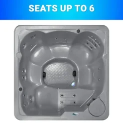 Essential Hot Tubs Inland 5-6 Person Plug & Play Spa 24 Jets LED Gray Granite