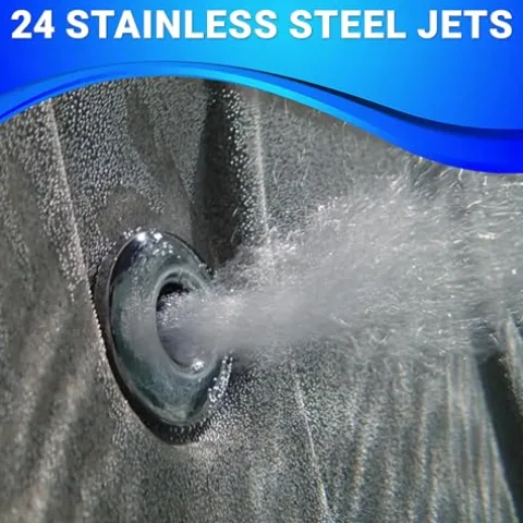 Essential Hot Tubs Inland 5-6 Person Plug & Play Spa 24 Jets LED Gray Granite