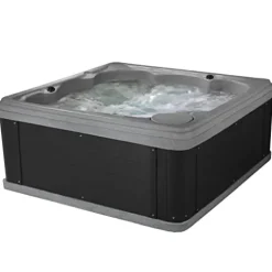 Essential Hot Tubs Inland 5-6 Person Plug & Play Spa 24 Jets LED Gray Granite