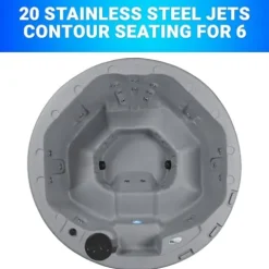 Essential Hot Tubs 20-Jet Arbor Hot Tub Seats 5-7 Gray Granite