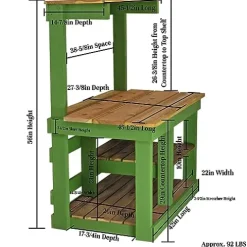 EST. LEE DISPLAY L D 1902 Rustic Gardening Workbench Outdoor Potting Table Natural