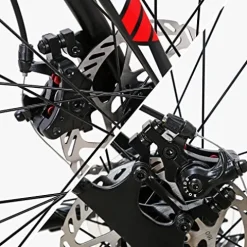 EUROBIKE Dual Disc Brake XC550 Road Bike 21 Speed Shifting System 54Cm Steel Frame 700C 3-Spoke Wheels Bicycle Blackwhite