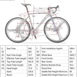 EUROBIKE Dual Disc Brake XC550 Road Bike 21 Speed Shifting System 54Cm Steel Frame 700C 3-Spoke Wheels Bicycle Blackwhite