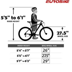 EUROBIKE Folding Bikes TSM G7 Mountain Bike Dual Disc Brake 21 Speed Adult Bike Armygerrn 3-Spoke