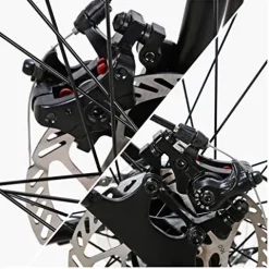 EUROBIKE Folding Bikes TSM G7 Mountain Bike Dual Disc Brake 21 Speed Adult Bike Armygerrn 3-Spoke