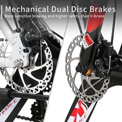 EUROBIKE Mountain Bike 29″ Men Lightweight Aluminum Frame 21-Speed Bicycles for Mens Bikes (Silvery)