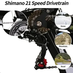 EUROBIKE Mountain Bike 29″ Men Lightweight Aluminum Frame 21-Speed Bicycles for Mens Bikes (Silvery)