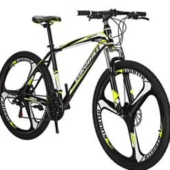 EUROBIKE Mountain Bike X1 21 Speed 27 inch Dual Disc Brakes Black-green