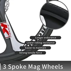 EUROBIKE Road Bike 700C Wheels 21 Speed Dual Disc Brake Bicycle 54cm Frame Black Red