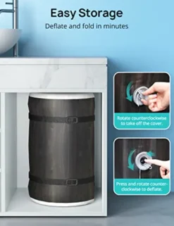 Evajoy Inflatable Hot Tub with LED, Electric Heater Pump, 140 Air Jets for 4-6 Adults Brown