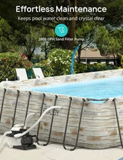 Evajoy Metal Frame Swimming Pool Set Blue