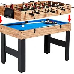 Evelove 3-In-1 Multi Combo Game Table Foosball Soccer Billiards Pool