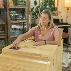 EVERJOY KN-103 Low EMF Infrared Wood Sauna 1 Person Pine Wood