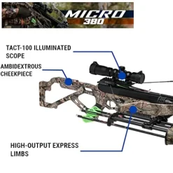 Excalibur Micro 380 Compact Hunting Crossbow Mossy Oak Break-Up Country w/Tact-100 Illum Scope