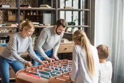 Famispick 2in1 Foldable Foosball and Air Hockey Table Brown