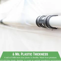 Farm Plastic Supply Clear Greenhouse Plastic Sheeting 6 mil 1 Year UV Resistant Polyethylene 60′ x 80′