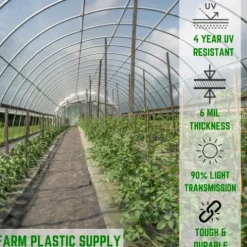 Farm Plastic Supply Clear Greenhouse Plastic Sheeting 6 Mil 54′ x 75′ UV Resistant