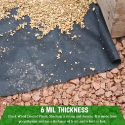 Farm Plastic Supply Heavy Duty Weed Control 6 Mil Black Plastic Sheeting 40′ x 200′