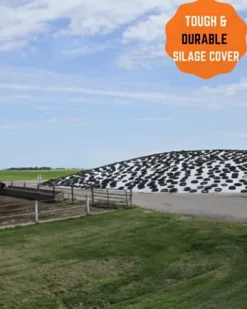 Farm Plastic Supply String Reinforced Silage Cover Black/White 6 Mil 52′ x 50′ Heavy Duty Polyethylene