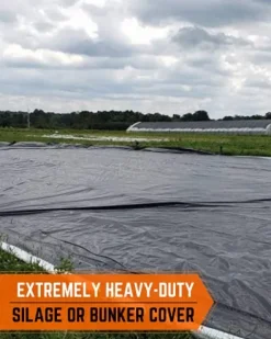 Farm Plastic Supply String Reinforced Silage Cover Black/White 6 Mil 66′ x 75′