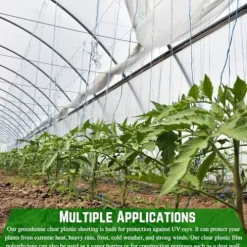 Farm Plastic Supply String Reinforced 10 mil Clear Greenhouse Plastic Sheeting Clear 60′ x 75′