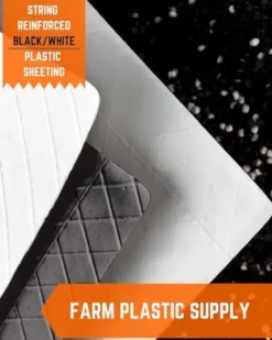 Farm Plastic Supply String Reinforced Silage Cover Black/White 6 Mil 66′ x 50′