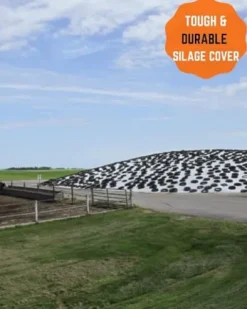 Farm Plastic Supply String Reinforced Silage Cover Black/White 6 Mil 66′ x 50′
