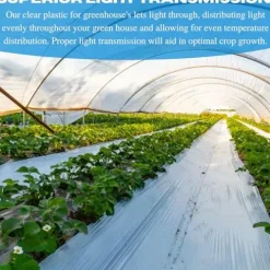 Farm Plastic Supply Vapor Barrier Supply – String Reinforced 10 mil Clear Greenhouse Plastic Sheeting 32′ x 80′ Clear