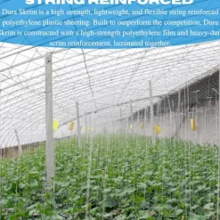 Farm Plastic Supply Vapor Barrier Supply – String Reinforced 10 mil Clear Greenhouse Plastic Sheeting (60′ x 75′) Clear