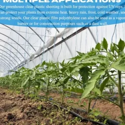 Farm Plastic Supply Vapor Barrier Supply – String Reinforced 10 mil Clear Greenhouse Plastic Sheeting (60′ x 75′) Clear