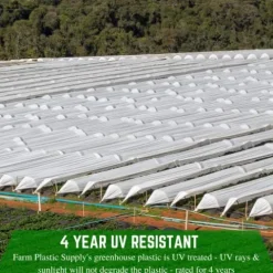 Farm Plastic Supply White Greenhouse Plastic Sheeting 6 Mil 40′ x 80′ UV Resistant