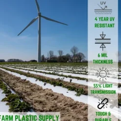 Farm Plastic Supply White Greenhouse Plastic Sheeting 6 Mil 40′ x 80′ UV Resistant