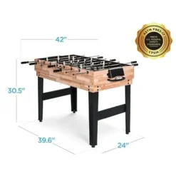 Fast Furnishings 10-in-1 Combo Game Room Table Set Brown