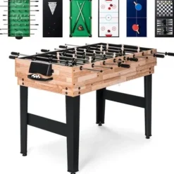 Fast Furnishings 10-in-1 Combo Game Room Table Set Brown