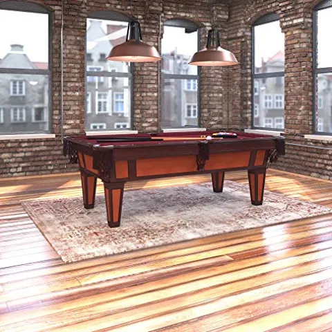 Fat Cat by GLD PRODUCTS Reno 7.5′ Pool Table with Dark Cherry Finish, Red Cloth