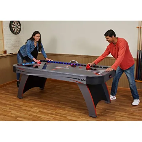Fat Cat by GLD PRODUCTS Volt 7’ LED Illuminated Air Hockey Table Black