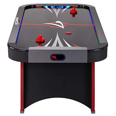 Fat Cat by GLD PRODUCTS Volt 7’ LED Illuminated Air Hockey Table Black