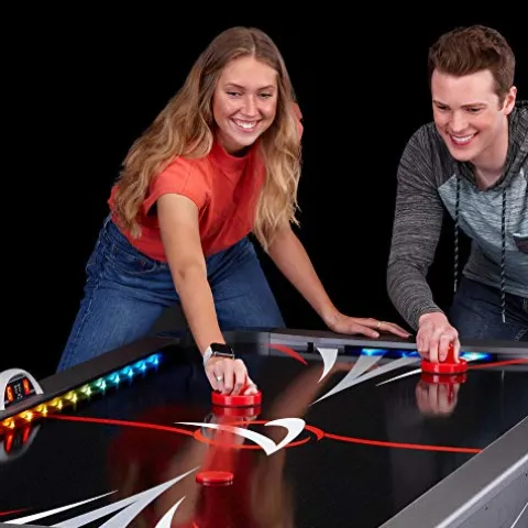 Fat Cat by GLD PRODUCTS Volt 7’ LED Illuminated Air Hockey Table Black