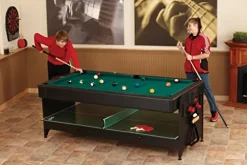 Fat Cat Original 3-in-1 Pockey Multi-Game Table – Air Hockey, Billiards, Table Tennis Green